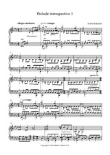 Prelude introspective 1 for piano solo