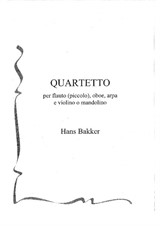 Quartetto per flauto (e piccolo), oboe, arpa e violino o mandolino - Score