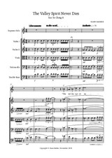 The Valley Spirit Never Dies for string orchestra and soprano – Score